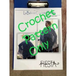 New Fiesta Yarns by Franziska Collins La Boheme Fringed Poncho Crochet Pattern